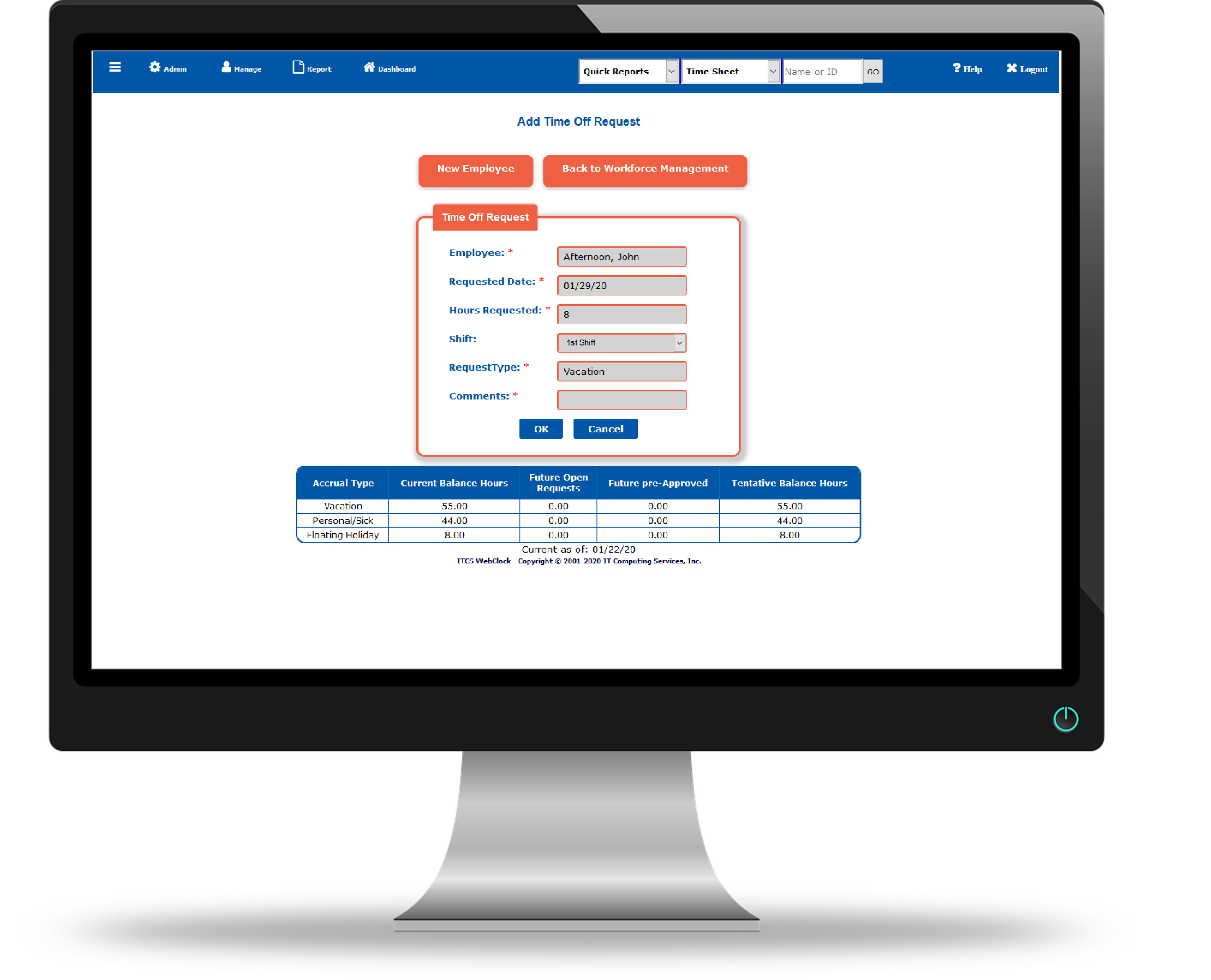 Time Off Tracking Software by ITCS-WebClock